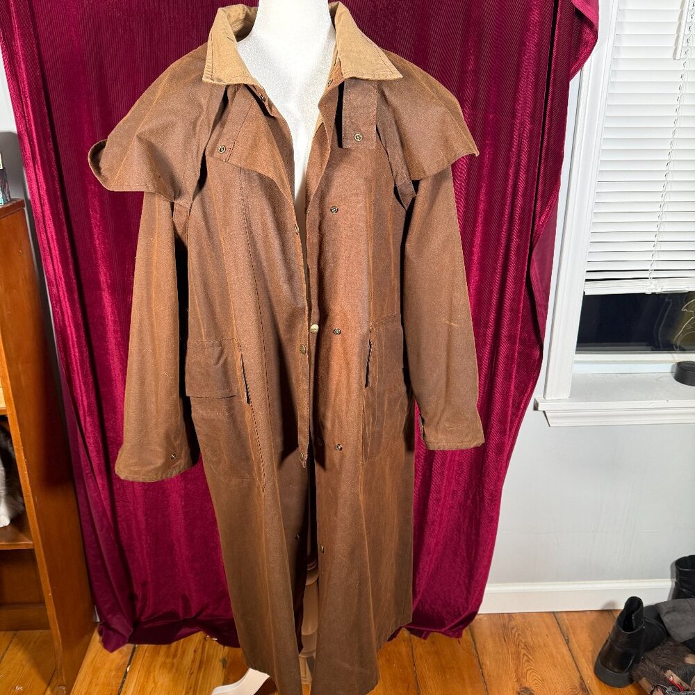 Vintage Koolah Nightrider 100% Cotton Cracked Wax Mens Sz M Long Hunting Jacket